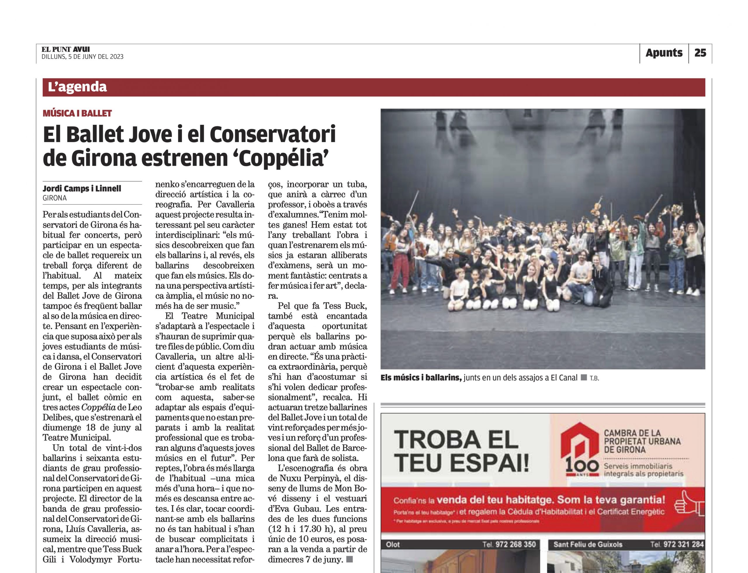 Més informació sobre l'article “El Ballet Jove i el Conservatori de Girona estrenen Coppélia”